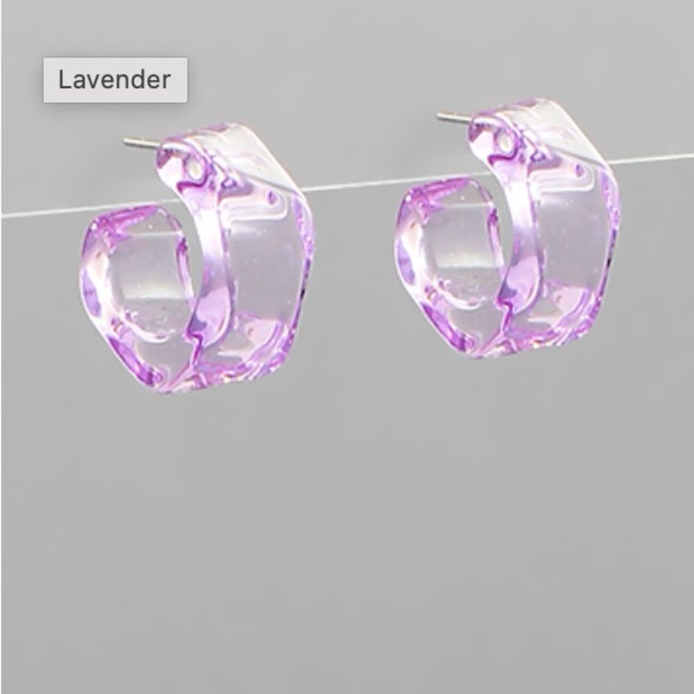 Lavender Hoop Earrings